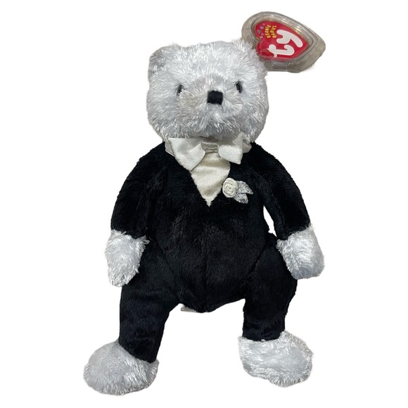Ty Beanie Baby Black and White Bear - Picture 4 of 6